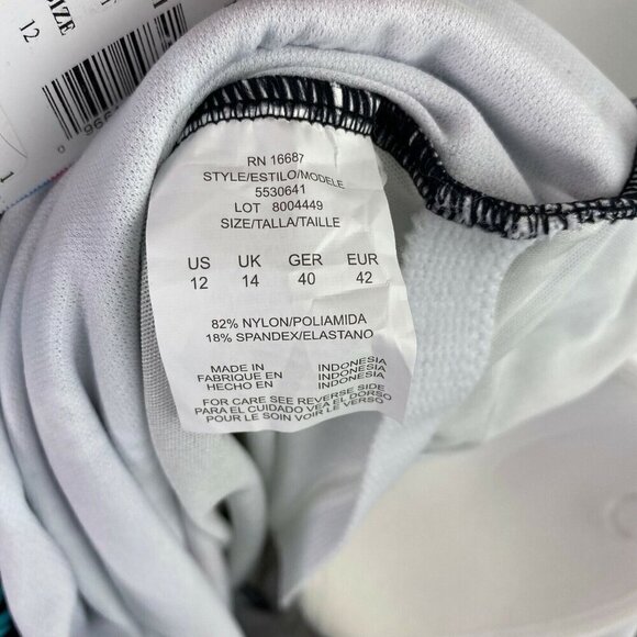 Swim Solutions $98 One Shoulder Floral One-Piece Swimsuit Size 12 - Picture 7 of 7